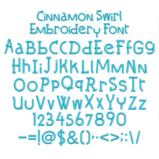 Cinnamon Swirl Embroidery Font | Machine Embroidery Designs by JuJu