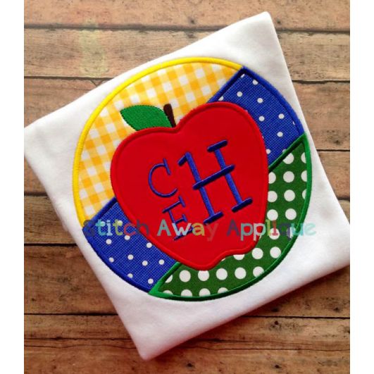 Circle Apple | Machine Embroidery Designs by JuJu