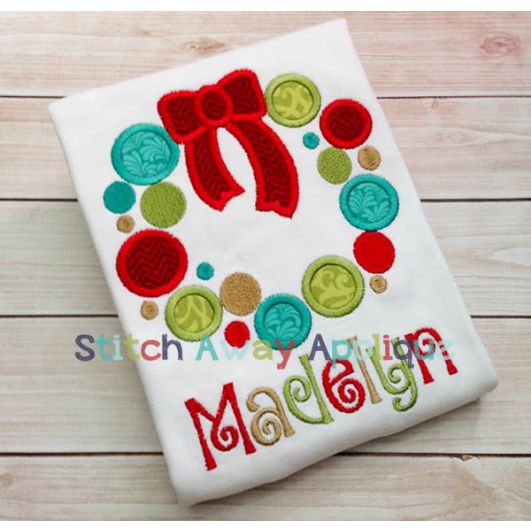 Circles Wreath | Machine Embroidery Designs by JuJu/ Stitch Away Applique 