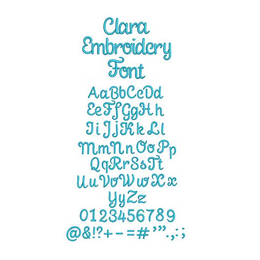 Clara Embroidery Font | Machine Embroidery Designs by JuJu