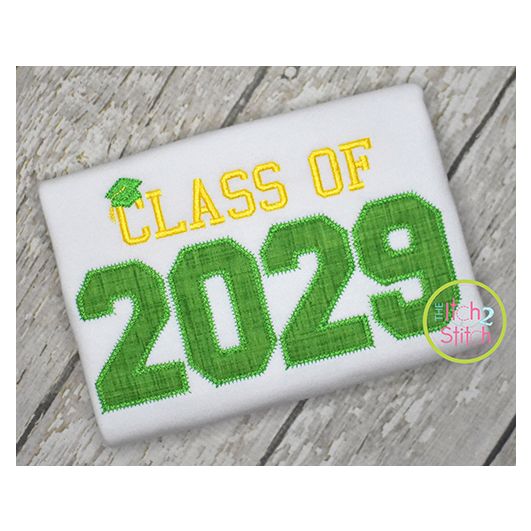 Class of 2029 Applique Design Set | Machine Embroidery Designs by JuJu