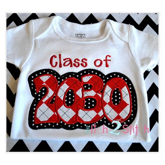 Class of 2030 Double Applique | Machine Embroidery Designs by JuJu