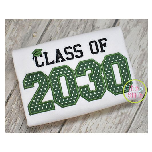 Class of 2030 Applique Design Set | Machine Embroidery Designs by JuJu