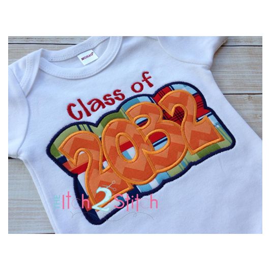 Class of 2032 Double Applique | Machine Embroidery Designs by JuJu