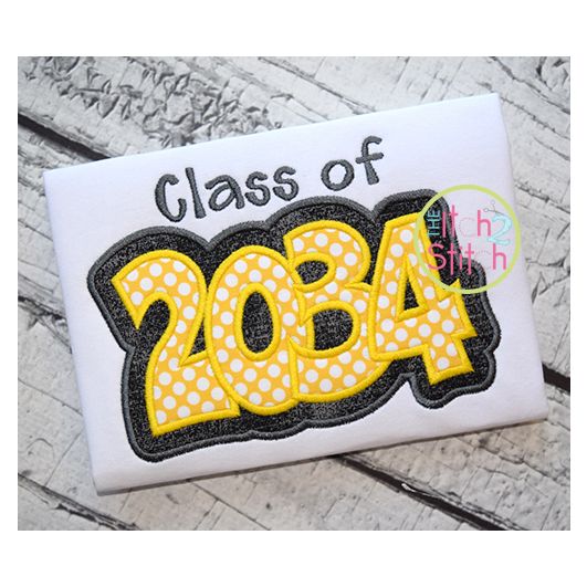 Class of 2034 Double Applique | Machine Embroidery Designs by JuJu