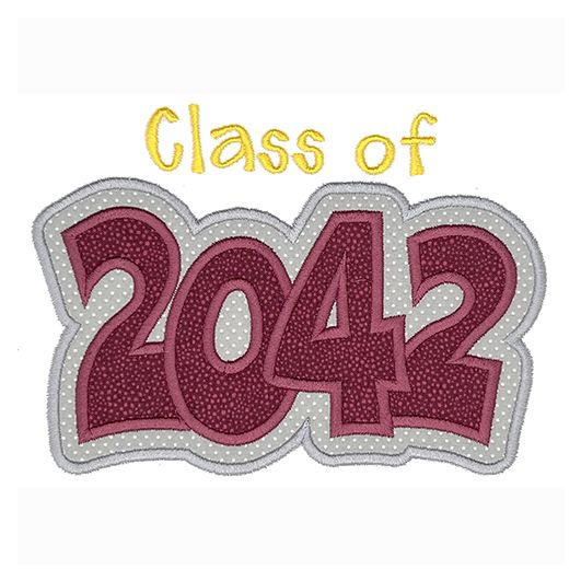 Class of 2042 Double Applique | Machine Embroidery Designs by JuJu/ Stitch Away Applique 