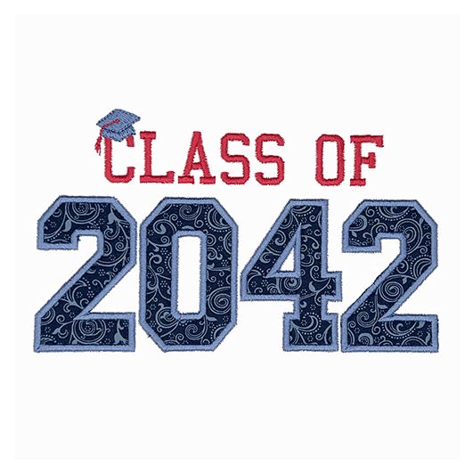 Class of 2042 Applique Design Set | Machine Embroidery Designs by JuJu/ The Itch 2 Stitch