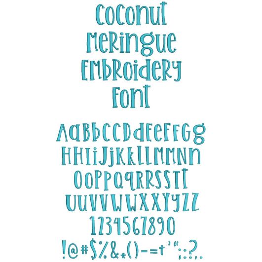 Coconut Meringue Embroidery Font | Machine Embroidery Designs by JuJu