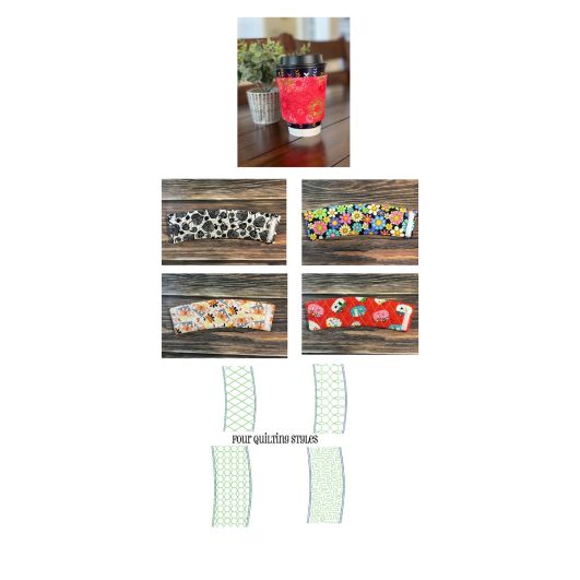 In The Hoop Coffee Cup Sleeve Hook and Loop Closure | Machine Embroidery Designs by JuJu