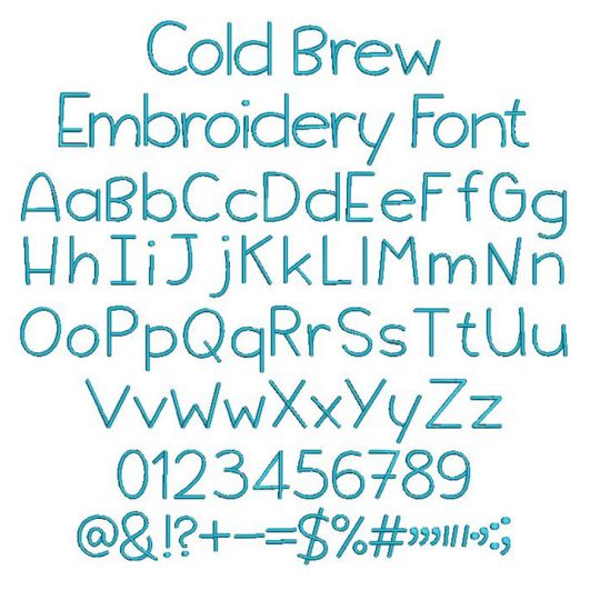 Cold Brew Embroidery Font | Machine Embroidery Designs by JuJu