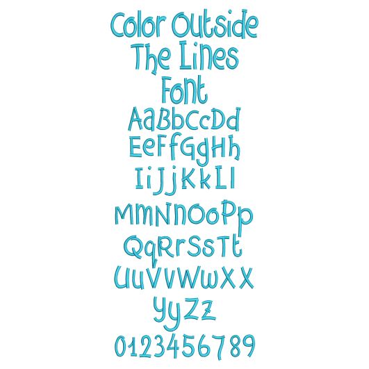 Color Outside The Lines Font Machine Embroidery Designs By JuJu
