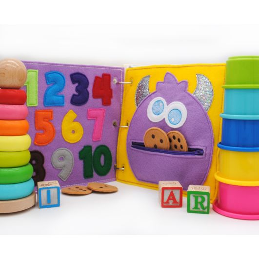 Busy Book Page Monster Cookie Counts Deluxe | Machine Embroidery Designs by JuJu