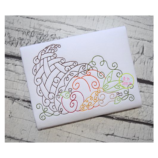 Cornucopia Swirls Bean Embroidery | Machine Embroidery Designs by JuJu