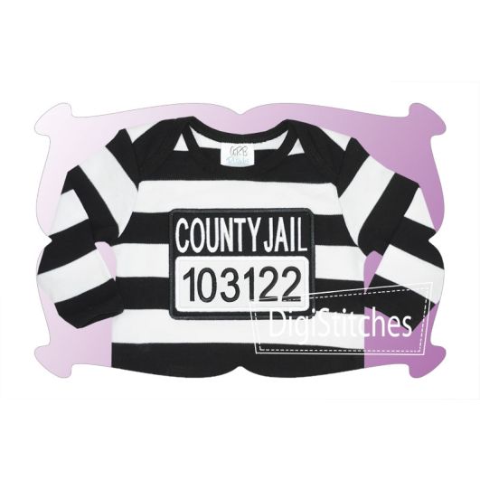 County Jail Inmate Number Applique | Machine Embroidery Designs by JuJu