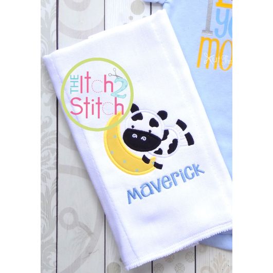 Cow Jumps Over Moon Applique Design | Machine Embroidery Designs by JuJu