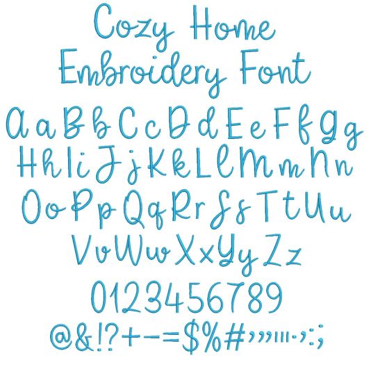 Cozy Home Embroidery Font | Machine Embroidery Designs by JuJu