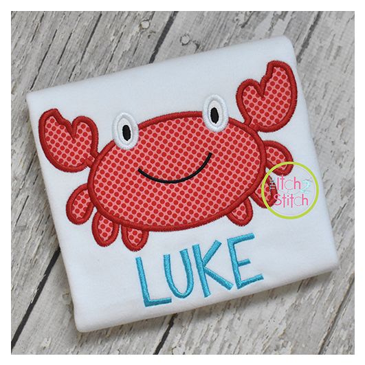 Crab Applique | Machine Embroidery Designs by JuJu