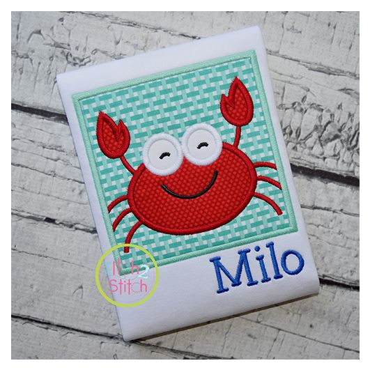 Crab Box Applique | Machine Embroidery Designs by JuJu
