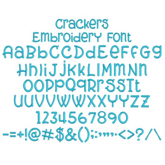 Crackers Embroidery Font | Machine Embroidery Designs by JuJu