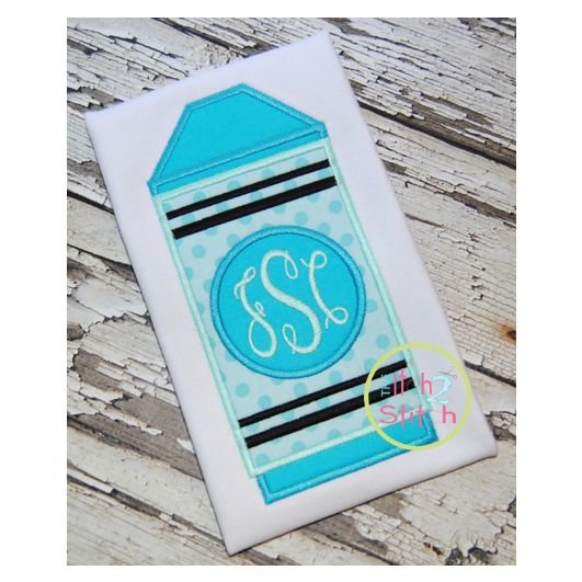 Crayon Monogram Applique | Machine Embroidery Designs by JuJu