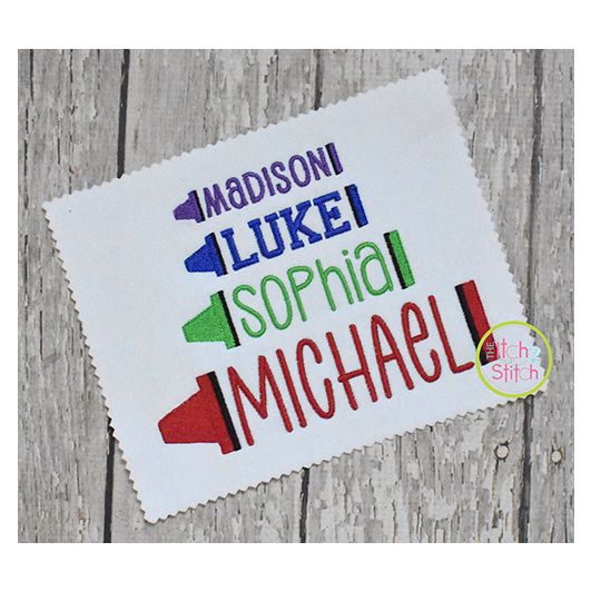 Crayon Name Frame Embroidery | Machine Embroidery Designs by JuJu