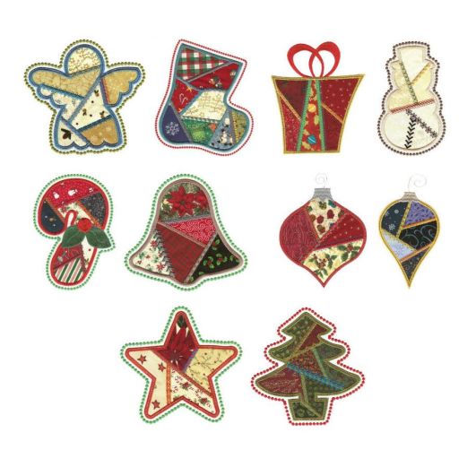 Jumbo Crazy Patch Christmas Applique Machine Embroidery Designs by JuJu 