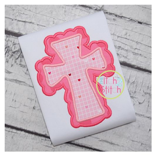Cross 2 Double Applique | Machine Embroidery Designs by JuJu