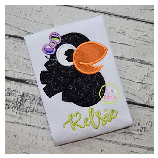 Crow Girl Applique | Machine Embroidery Designs by JuJu