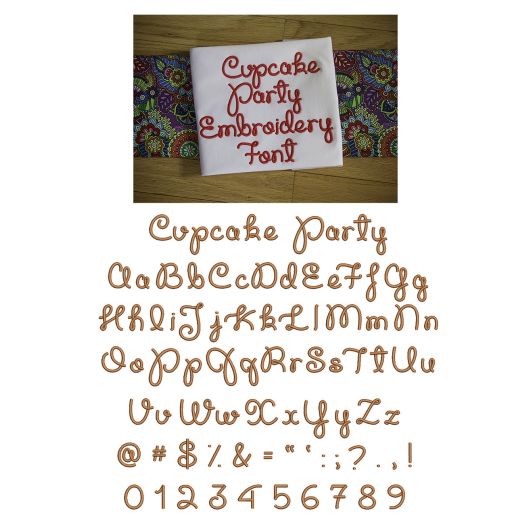Cupcake Party Embroidery Font Machine Embroidery Designs by JuJu