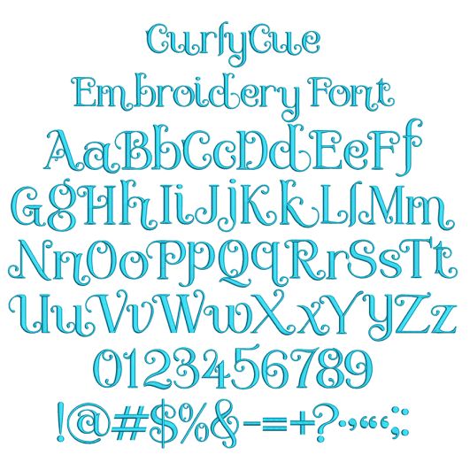 Curly Cue Embroidery Font | Machine Embroidery Designs by JuJu