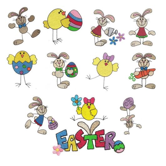 Easter Stix Machine Embroidery Designs by JuJu