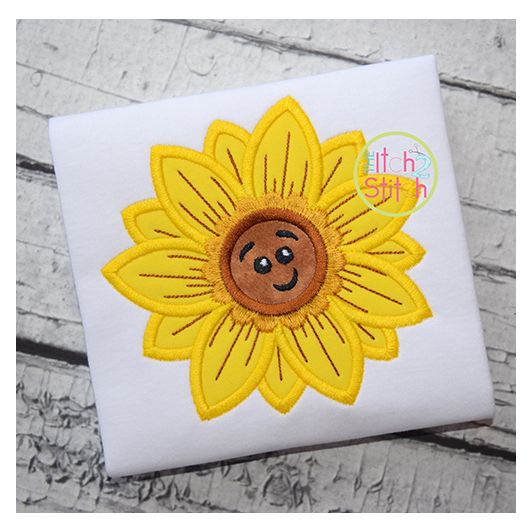 Cute Fall Sunflower Applique | Machine Embroidery Designs by JuJu