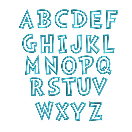 Cutesy Applique Alphabet Machine Embroidery Designs by JuJu