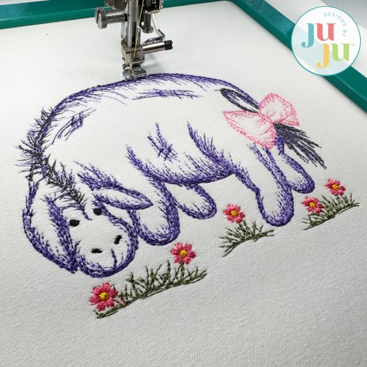 Watercolor Winnie-the-Pooh Eeyore Embroidery Design | Machine Embroidery Designs by JuJu