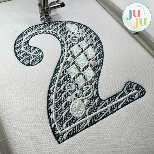 Flourish Bold Numbers Embroidery Font | Machine Embroidery Designs by JuJu