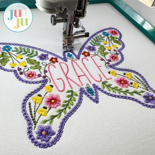 Heirloom Garden Grace Embroidery Design | Machine Embroidery Designs by JuJu