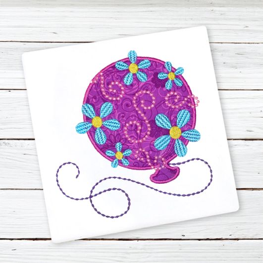 Daisy Swirl Balloon | Machine Embroidery Designs by JuJu