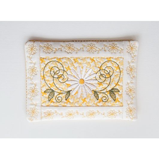 ITH Daisy Swirl Mug Rug | Machine Embroidery Designs by JuJu