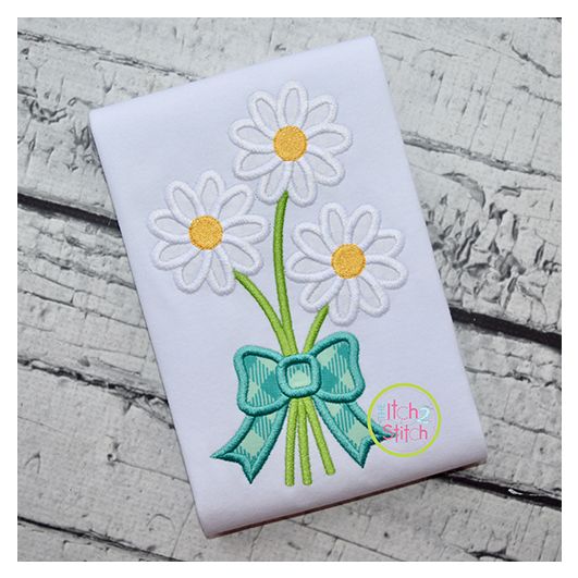 Daisy Bouquet Applique | Machine Embroidery Designs by JuJu