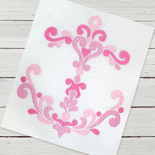 Damask Anchor Filled | Machine Embroidery Designs by JuJu