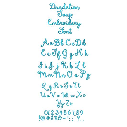 Dandelion Soup Embroidery Font Machine Embroidery Designs by JuJu