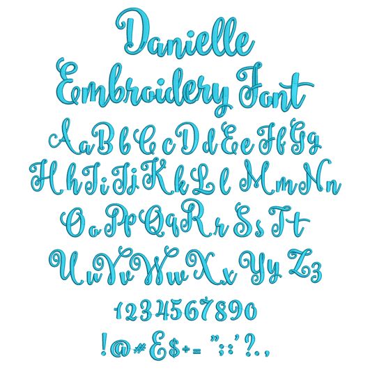 Danielle Embroidery Font | Machine Embroidery Designs by JuJu