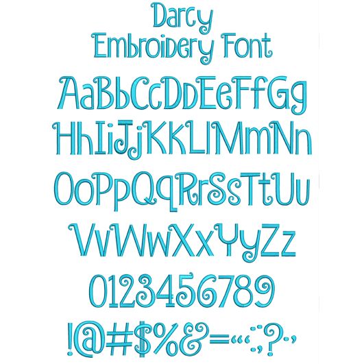 Darcy Embroidery Font | Machine Embroidery Designs by JuJu