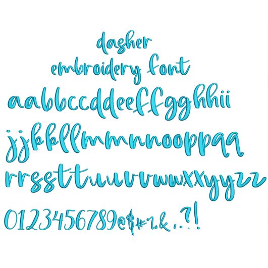 Dasher Embroidery Font | Machine Embroidery Designs by JuJu