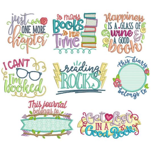 Reading Word Art Set 3 Machine Embroidery Designs by JuJu

