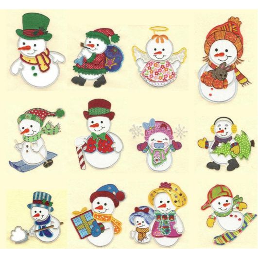 Snow Much Fun Applique Machine Embroidery Designs by JuJu 