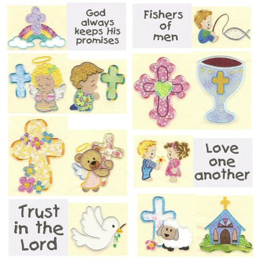Wee Worship Applique Machine Embroidery Designs by JuJu 