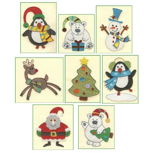 Whimsical Christmas Machine Embroidery Designs by JuJu