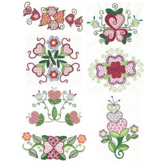 From the Heart Jacobean Machine Embroidery Designs by JuJu