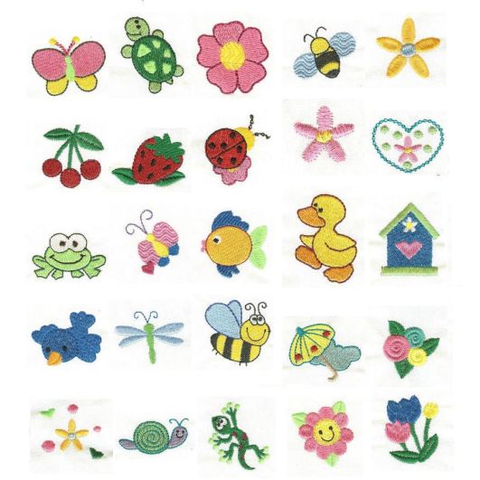 Itty Bitty Spring Fling Machine Embroidery Designs by JuJu